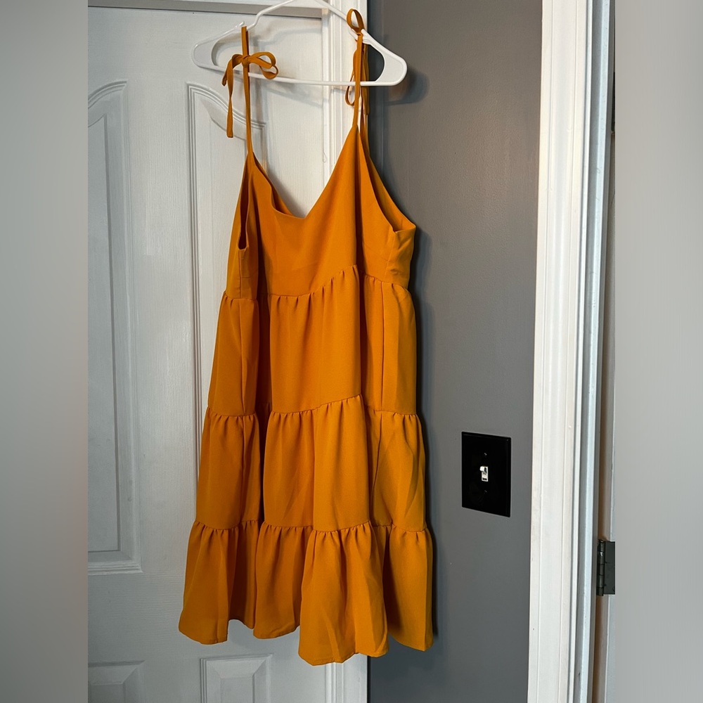 Orange baby doll tank dress size medium